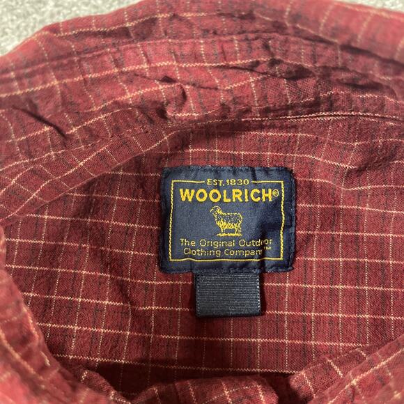 Woolrich Flannel Shirt Mens Extra Large Button Down Cotton Plaid Classic Red - Picture 3 of 12